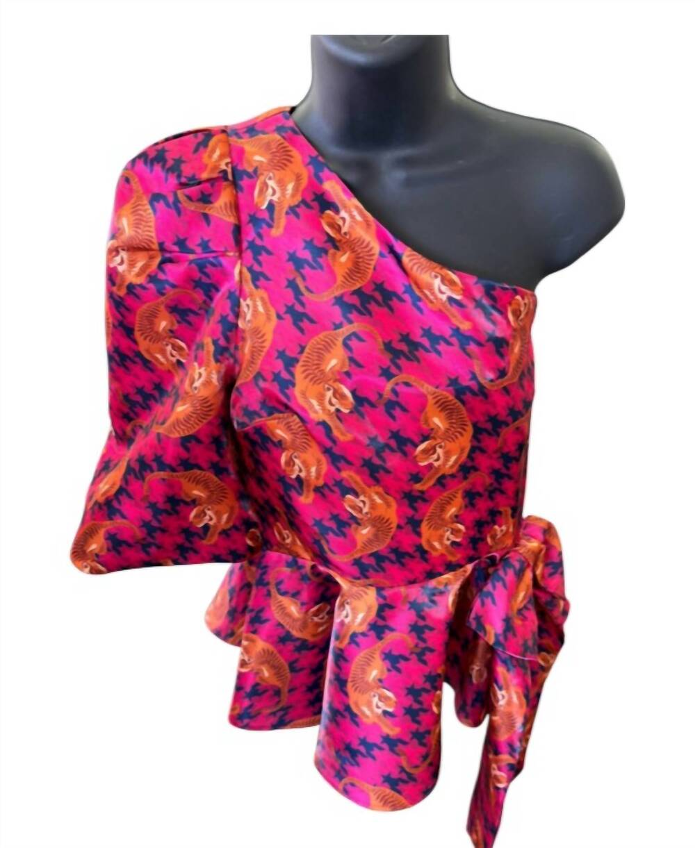 NEW ALDEN ADAIR women's amelia one-shoulder top in party prowl